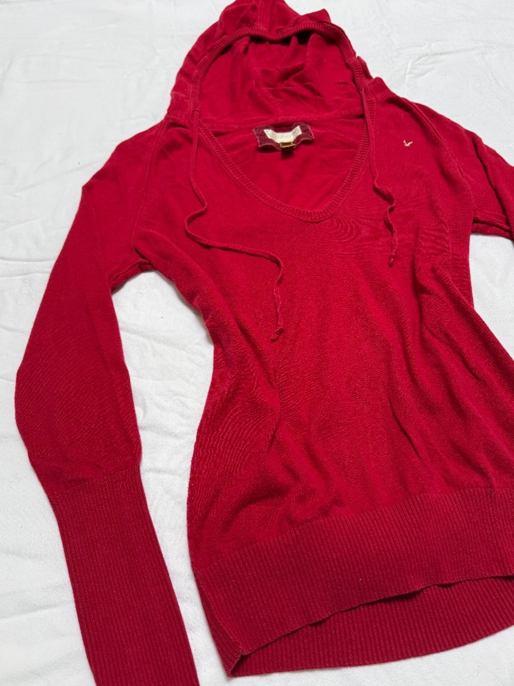 VINTAGE y2k American Eagle red hooded knit sweater L twilightcore